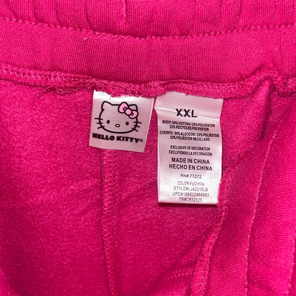 Hello Kitty Christmas Holiday Sweatpants Women's XXL Fuchsia Joggers Pants - Picture 7 of 7